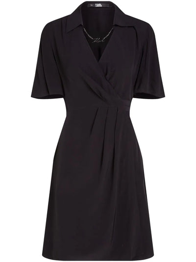 KARL LAGERFELD SIGNATURE WRAP DRESS