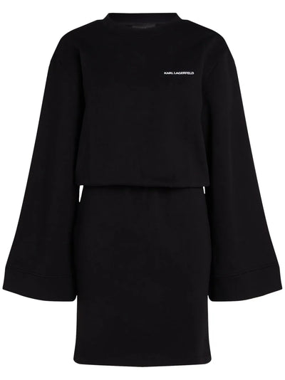 KARL LAGERFELD WIDE-SLEEVE ORAGANIC COTTON MINI DRESS